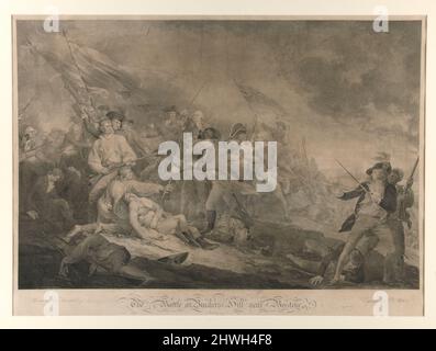 Die Schlacht am Bunker’s Hill. Künstler: John Trumbull, Amerikaner, 1756–1843 Künstler: Johann Gotthard von Müller, Deutsch, 1747–1830 Stockfoto