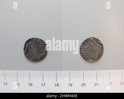 1 Penny von Heinrich III., König von England aus Canterbury. Herrscher: Heinrich III., König von England, Englisch, 1207–1272, regiert 1216–72 Münzstätte: Canterbury Künstler: Unbekannt Stockfoto