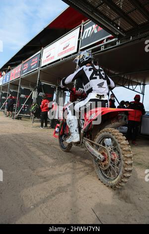 Tim GAJSER (Team HRC) während der MXGP der Lombardia 2022 am 6. März 2022 in Mantova, Italien - Foto Nderim Kaceli / DPPI Stockfoto