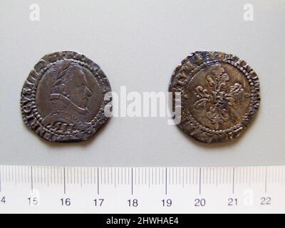 Demi Franc von Heinrich III., König von Frankreich. Herrscher: Heinrich III., König von Frankreich, Französisch, 1551–1589, regiert 1574–89 Künstler: Unbekannt Stockfoto