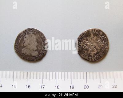 Quart De Franc von Heinrich III., König von Frankreich. Herrscher: Heinrich III., König von Frankreich, Französisch, 1551–1589, regiert 1574–89 Künstler: Unbekannt Stockfoto