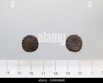 1 Penny von Heinrich VIII., König von England aus Durham. Herrscher: Heinrich VIII., König von England, Brite, 1491–1547, regiert 1509–47 Münzstätte: Durham Künstler: Unbekannt Stockfoto