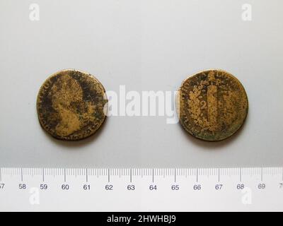 Doppel-Sol von Ludwig XVI., König von Frankreich aus Limoges. Herrscher: Ludwig XVI., König von Frankreich, Französisch, 1754–1793, regiert 1774–92 Münzstätte: Limoges Künstler: Unbekannt Stockfoto