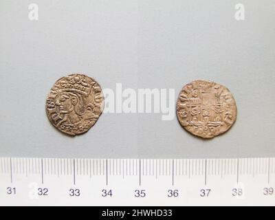 Cornado von John I., König von Kastilien und Leon aus Burgos. Herrscher: John I., König von Kastilien und Leon, Spanisch, 1358–1390, regiert 1379–90 Münzstätte: Burgos Künstler: Unbekannt Stockfoto