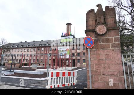 Relikte der NS-Architektur in einer ehemaligen Kaserne in Heidelberg Stockfoto