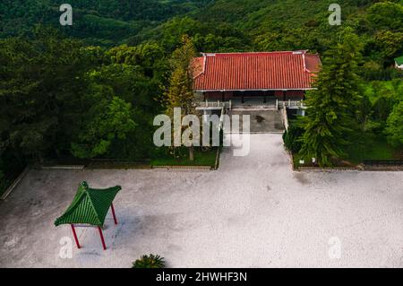 Luftaufnahme des Tempels und Schreins bei Ci en Pagoda in der Nähe des Sun Moon Lake in nantou Taiwan Stockfoto