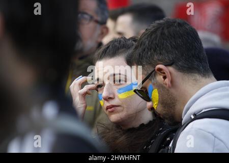 5.. März 2022 Anti-Kriegs-Protest - Menschen in Rom Italien demonstrieren gegen den Krieg in der Ukraine. Stockfoto