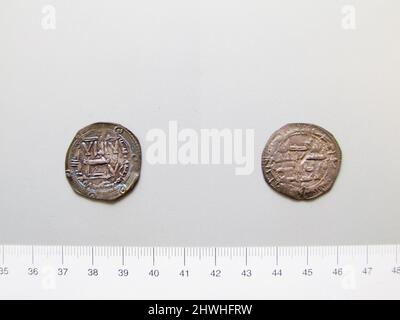 Dirham von Abd al Rahman II aus Unbekannt . Herrscher: ‘Abd al-Rahman II Münzstätte: Unbekannt Stockfoto