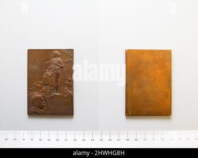 Bronze Plaquette von Trip to North Pole von Captain S.A. Andree. Thema: Kapitän Salomon August Andrée, Schwedisch, 1854–1897 Künstler: Erik Lindberg, Schwedisch, 1873–1966 Stockfoto