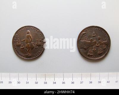 Medaille von Admiral Vernon. Honorand: Admiral Edward Vernon, Britisch, 1684–1757 Stockfoto