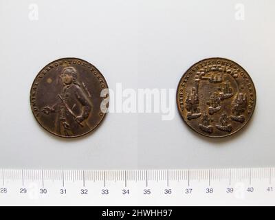 Medaille von Admiral Vernon. Honorand: Admiral Edward Vernon, Britisch, 1684–1757 Stockfoto