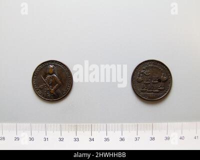 Medaille von Admiral Vernon. Honorand: Admiral Edward Vernon, Britisch, 1684–1757 Stockfoto