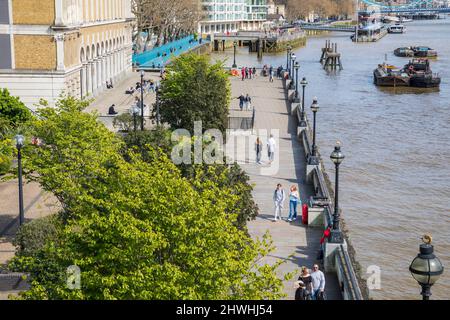 Blick auf den Old Billingsgate Walk vom St. Magnus House in London, England. Stockfoto