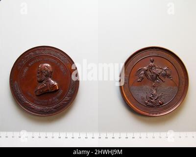 Kongressmedaille für Ulysses S. Grant. Betrifft: Ulysses Simpson Grant, Amerikaner, 1822–1885Designer: Anthony C. Paquet, Amerikaner, 1814–1882Designer: D. Atrobus Stockfoto