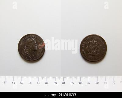 1 Pence aus Bristol. Designer: John Croker, Brite, geb. Deutschland, 1670–1741 Münzstätte: Bristol Stockfoto