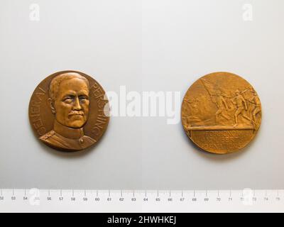 Medaille von General Pershing. Thema: John Joseph Pershing, Amerikaner, 1860–1948 Künstler: Jules Prosper Joseph Marie Edmond Legastelois, Französisch, 1855–1931 Stockfoto