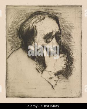 Dreiviertelporträt von Edgar Degas. Künstler: Marcellin Desboutin, französisch, 1823–1902 Künstler, ehemals zugeschrieben: Giuseppe de Nittis, italienisch, 1846–1884 Stockfoto