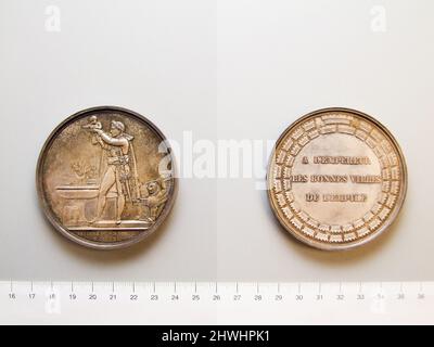 Medaille der Taufe des ROI von Rom. Thema: Napoleon Bonaparte, Französisch, 1769–1821 Künstler: Bertrand Andrieu, Französisch, 1761–1822 Stockfoto