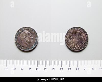 1 Gulden mit Friedrich Wilhelm IV. Betrifft: Friedrich Wilhelm IV., König von Preußen, 1795–1861, regierte 1840–61 Stockfoto