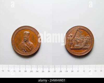 Medaille von Kaiser Karl IV. Betrifft: Wilhelm II., König der Niederlande, 1792–1849, urteilte 1840–49Diesinker: Gottfried Bernhard Loos, deutsch, 1774–1843Diesinker: Heinrich Gube, deutsch, 1805–1848 Stockfoto