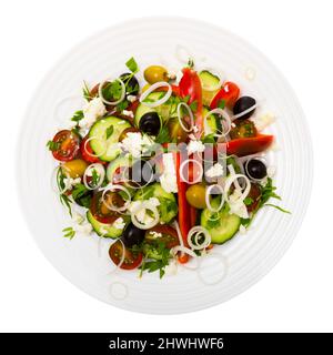 Bild von Shopska Salat in Teller Stockfoto