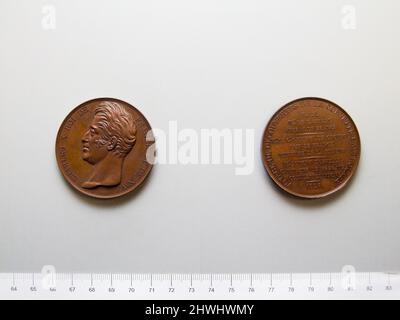 Medaille von Karl X. aus Frankreich zur Erinnerung an die Corvette L’Astrolabe. Herrscher: Charles X, König von Frankreich, Französisch, 1757–1836, regiert 1824–30 Künstler: Alexis Joseph Depaulis, Französisch, 1790/92–1867 Stockfoto