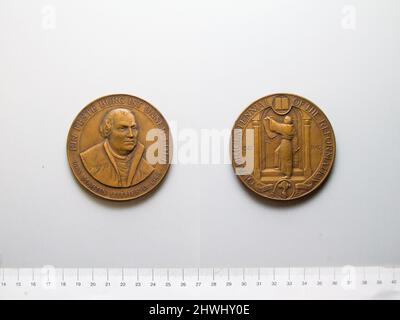 Medaille Martin Luthers zum Gedenken an die vierhundertjährige Reformation. Thema: Martin Luther, Deutsch, 1483–1546 Künstler: Jonathan M. Swanson, Amerikaner, geboren 1888 Stockfoto