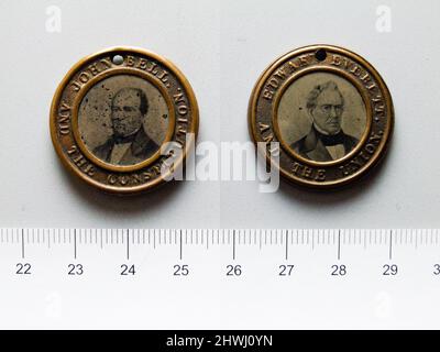 Wahlkampfmedaille für John Bell und Edward Everett. Thema: John Bell Thema: Edward Everett, Amerikaner, 1794–1865 Münzstätte: Unbekannt Stockfoto