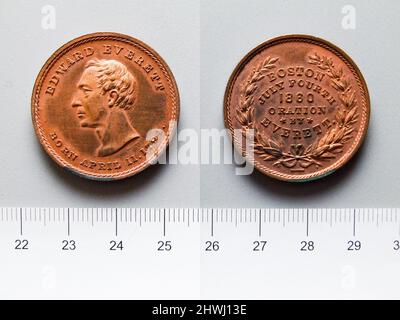 Token von Edward Everett am 4. Juli 1860 Oration. Thema: Edward Everett, Amerikaner, 1794–1865 Künstler: Joseph Henry Merriam, Amerikaner, 1832–1871 Stockfoto