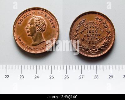 Token von Edward Everett am 4. Juli 1860 Oration. Thema: Edward Everett, Amerikaner, 1794–1865 Künstler: Joseph Henry Merriam, Amerikaner, 1832–1871 Stockfoto