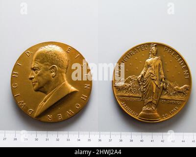 Medaille von Dwight D. Eisenhower. Betrifft: Dwight D. Eisenhower, Amerikaner, 1890–1969 Stockfoto
