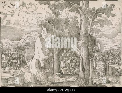 Landschaft mit Szenen aus dem Leben des heiligen Johannes des Täufers. Künstler: Frans Crabbe van Espleghem, Niederländisch, 1480–1553 Stockfoto
