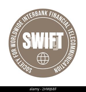 SWIFT Society for worldwide Interbank Financial Telecommunication Symbol Icon Stockfoto