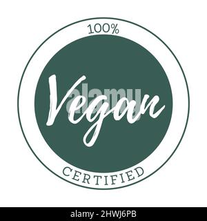 100% zertifiziertes veganes Label-Symbol Stockfoto