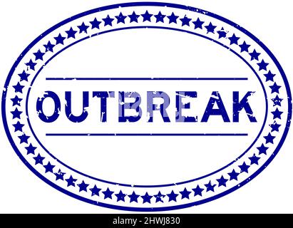Grunge blau Ausbruch Wort oval Gummi Siegel Stempel auf weißem Hintergrund Stock Vektor