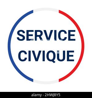 Civic Service in Frankreich Symbol Symbol namens Service civique in französischer Sprache Stockfoto