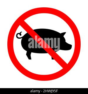 Keine Abbildung mit Schweinefleisch Stockfoto