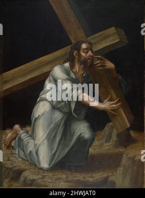 Christus trägt das Kreuz. Künstler: Luis de Morales, spanisch, ca. 1520–ca. 1586 Stockfoto