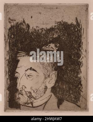 Porträt von Stéphane Mallarmé. Künstler: Paul Gauguin, Französisch, 1848–1903 Stockfoto