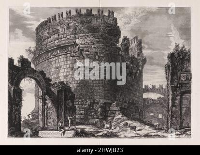 Sepolcro di Cecilia Metella … (Grab von Caecilia Metella … ), von Vedute di Roma (Blick auf Rom). Künstler: Giovanni Battista Piranesi, Italienisch, 1720–1778 Stockfoto