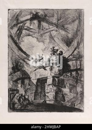 Das Riesenrad, Platte 9 von Carceri d’Invenzione (imaginäre Gefängnisse). Künstler: Giovanni Battista Piranesi, Italienisch, 1720–1778 Stockfoto