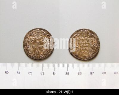 Giulio von Unbekannt; Tommaso Mercandetti; Papst Clemens XI. Aus Rom. Künstler: Unbekannt Herrscher: Tommaso Mercandetti, italienisch, 1758–1821Ruler: Papst Clement XI, italienisch, 1649–1721 Münzstätte: Rom Stockfoto