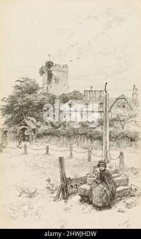 The Parson’s Wicket, Skizze für „The Vicar“, aus The Quiet Life. Künstler: Edwin Austin Abbey, amerikanisch, 1852–1911, M.A. (HON.) 1897 Stockfoto
