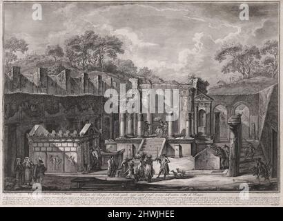 Veduta del Tempio d’Iside quale oggi esiste fragli avanzi dell’antica Città di Pompei (Blick auf den Tempel der Isis, der heute unter den Ruinen der antiken Stadt Pompeji liegt). Radierer: Francesco Piranesi, italienisch, 1756–1810After: Louis-Jean Desprez, französisch, 1743–1804 Stockfoto