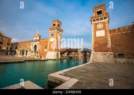 Venedig, Italien am Nachmittag im venezianischen Arsenal. Stockfoto
