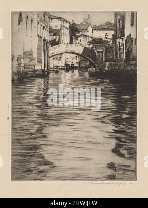 Reflections, Venedig (Luciano-Brücke, Canal Grande). Künstler: Mortimer Menpes, Britisch, 1855–1938 Stockfoto