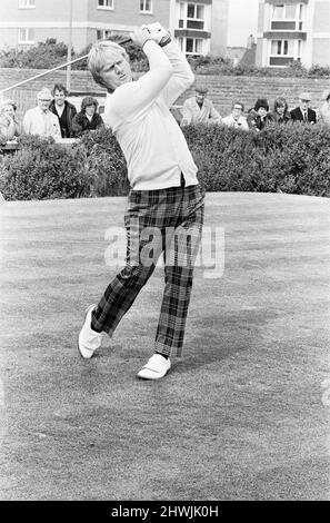 British Open 1973. Troon Golf Club in Troon, Schottland, vom 11.. Bis 14.. Juli 1973. Im Bild Golf-Legende und 18-maliger Hauptgewinnerin Jack Nicklaus auf dem Grün. Stockfoto