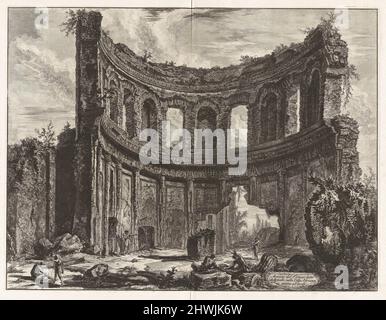 Avanzi del Tempio detto di Appollo nella Villa Adriana vicino a Tivoli (Überreste des Tempels, der angeblich von Apollo in Hadrians Villa in der Nähe von Tivoli stammt), von Vedute di Roma (Blick auf Rom). Künstler: Giovanni Battista Piranesi, Italienisch, 1720–1778 Stockfoto