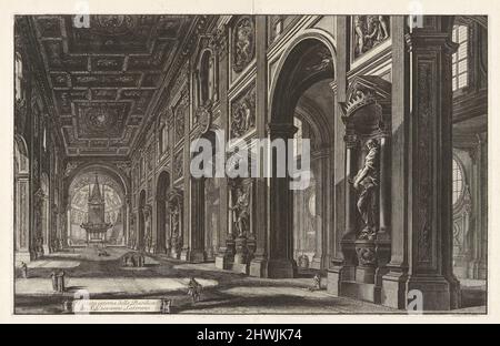 Veduta interna della Basilica di S. Giovanni Laterano (Innenansicht der Basilika San Giovanni Laterano), von Vedute di Roma (Blick auf Rom). Künstler: Giovanni Battista Piranesi, Italienisch, 1720–1778 Stockfoto