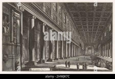 Veduta interna della Basilica di S. Maria Maggiore (Innenansicht der Basilika Santa Maria Maggiore), von Vedute di Roma (Blick auf Rom). Künstler: Giovanni Battista Piranesi, Italienisch, 1720–1778 Stockfoto